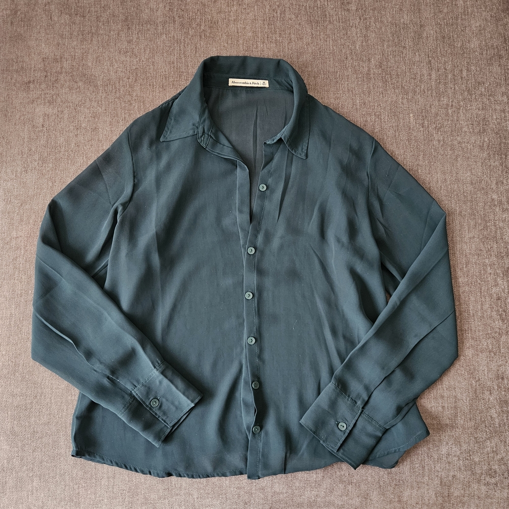 Button Down Teal Mesh Shirt